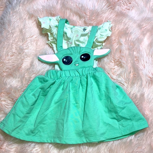 Star Wars Dresses Star Wars The Mandalorian Baby Yoda Bodysuit Pinafore Dress 2 Piece Outfit